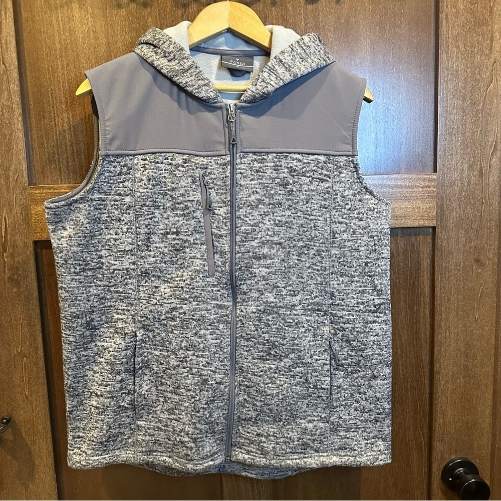 Fossa Gray Hooded Vest for Men